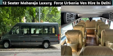 12 Seater Maharaja Urbania Ven On Rent Delhi to Chardham yatra 